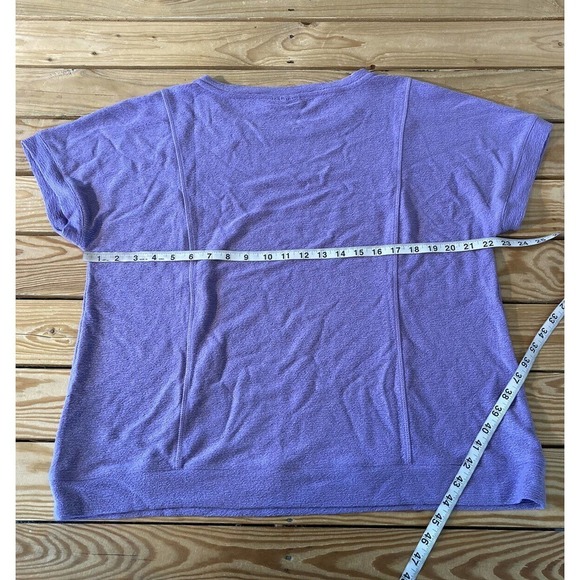 NEW Susan Graver Weekend Textured Crinkle Knit Top Size Large Women’s Lilac - Picture 6 of 7